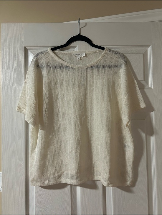 Addition Elle Tops - Addition Elle Ivory Short-Sleeve Knit Top
